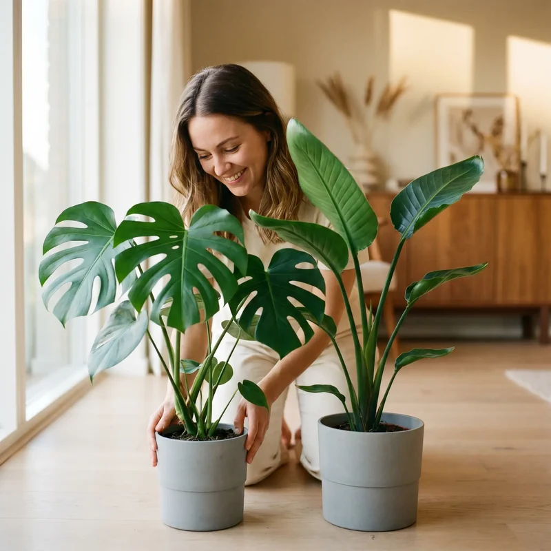 Monstera & Strelitzia Set
