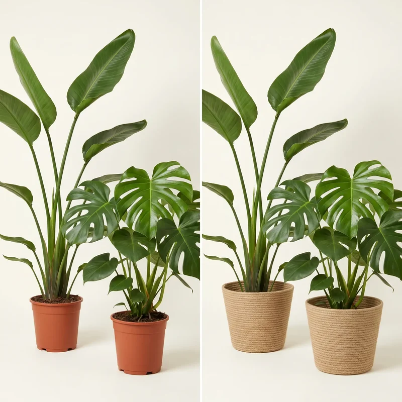 Monstera & Strelitzia Set