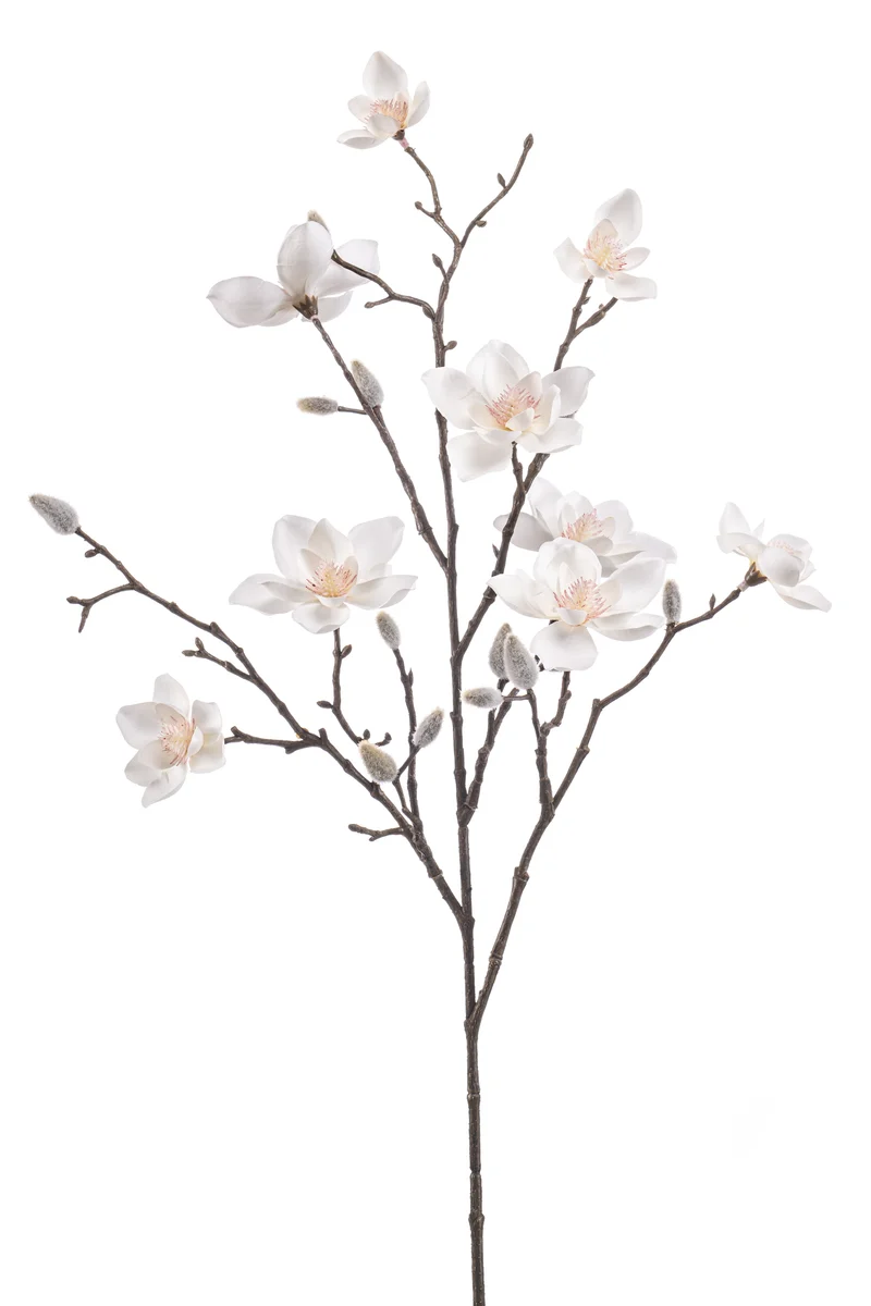 Magnolie künstlich 85 cm - 1 Zweig - Creme