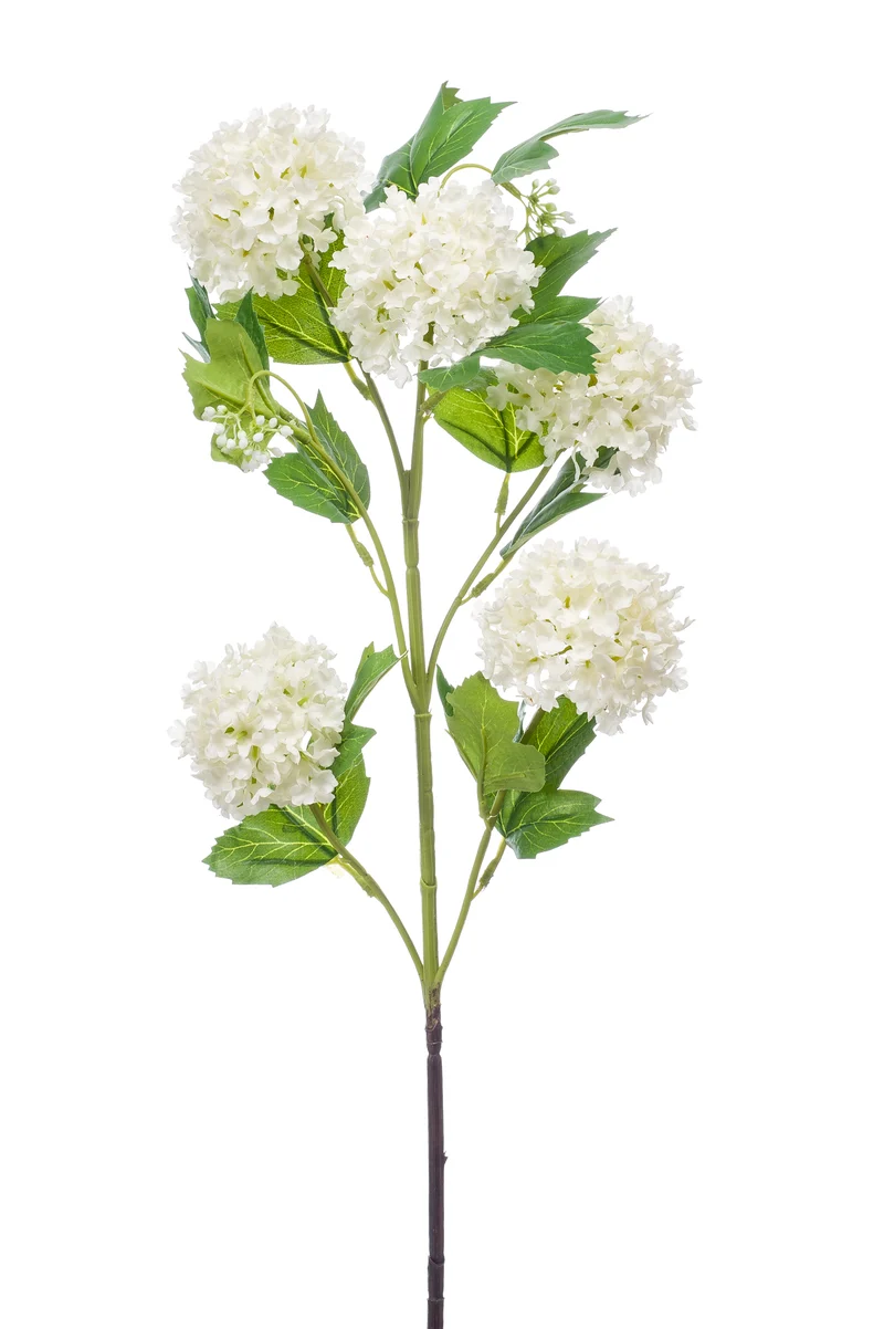 Schneeball künstlich 75 cm - 1 Zweig - Creme