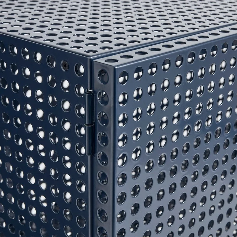 Sideboard Perforated Cabinet Floor Small Steel Blue - HAY