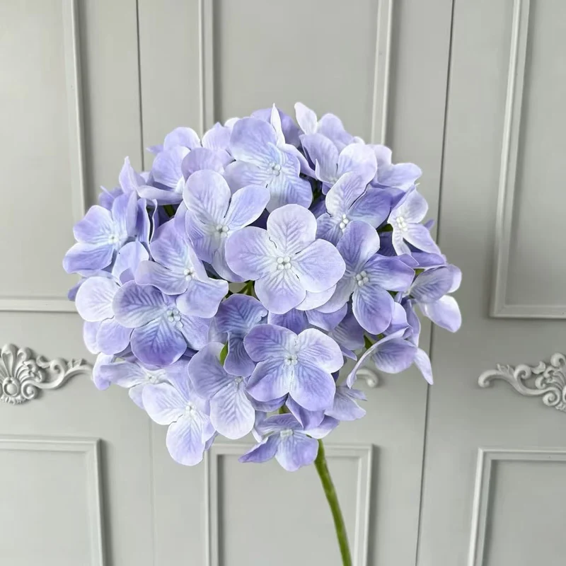 Künstliche Hortensie, 67 cm, hochwertig naturgetreu, für Hochzeit, Trauerfeier, Dekoration, Innenraum, 1 Stiel