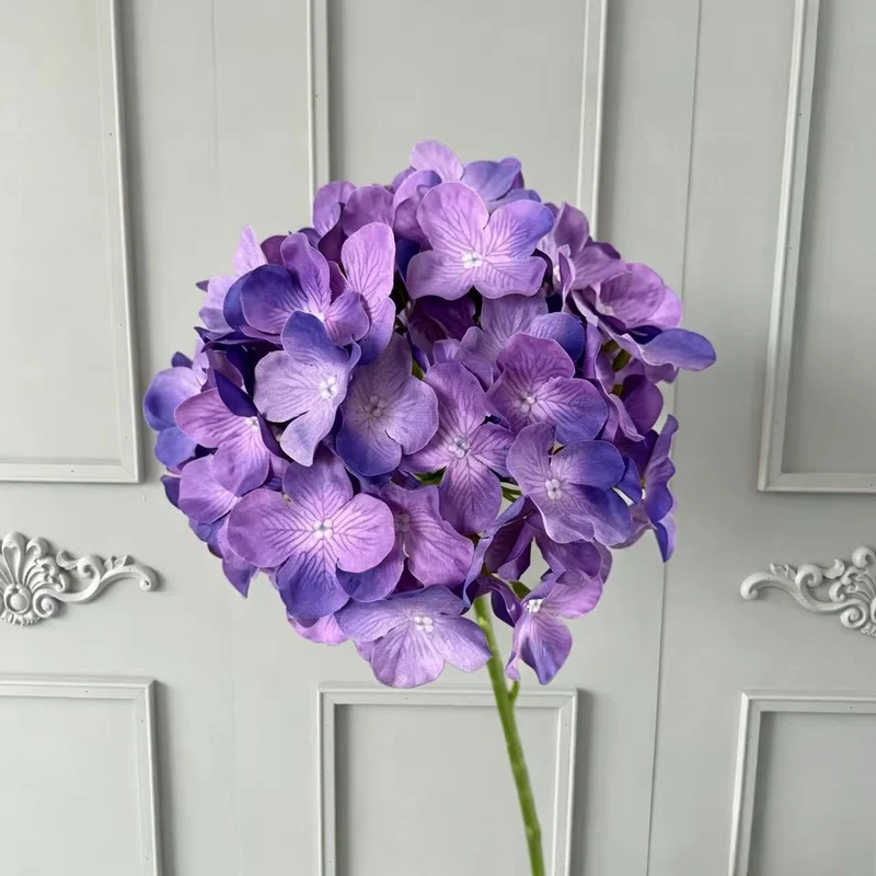 Künstliche Hortensie, 67 cm, hochwertig naturgetreu, für Hochzeit, Trauerfeier, Dekoration, Innenraum, 1 Stiel