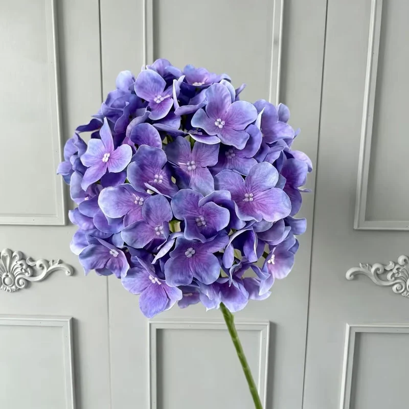 Künstliche Hortensie, 67 cm, hochwertig naturgetreu, für Hochzeit, Trauerfeier, Dekoration, Innenraum, 1 Stiel