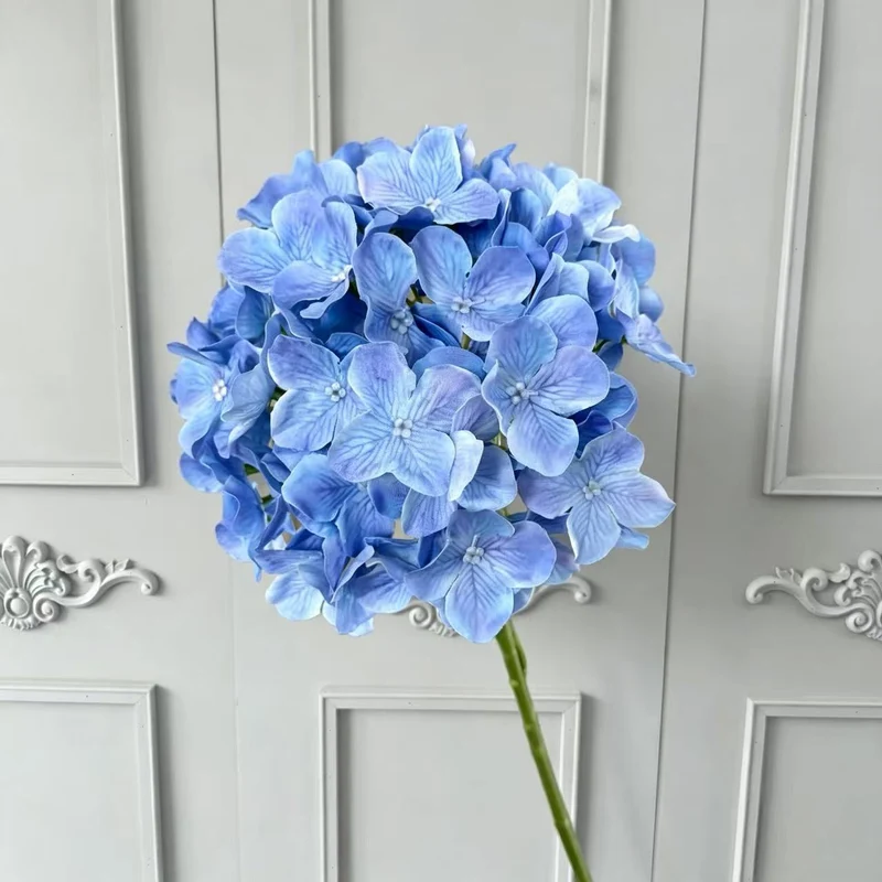Künstliche Hortensie, 67 cm, hochwertig naturgetreu, für Hochzeit, Trauerfeier, Dekoration, Innenraum, 1 Stiel