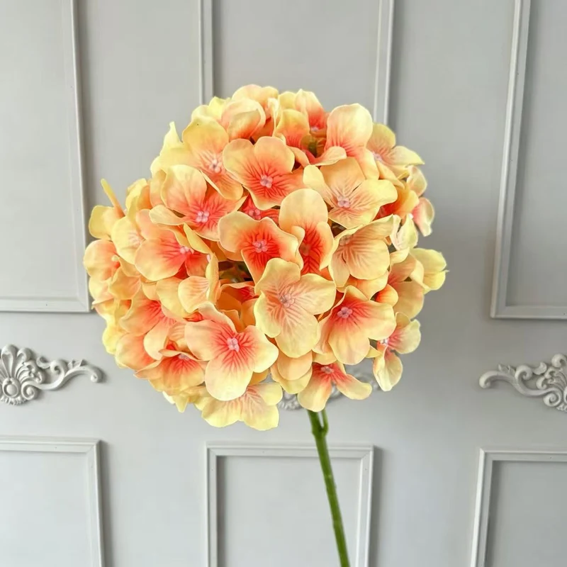 Künstliche Hortensie, 67 cm, hochwertig naturgetreu, für Hochzeit, Trauerfeier, Dekoration, Innenraum, 1 Stiel