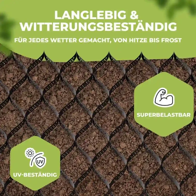Bodenstabilisierungs Set: Geogitter + Drainagevlies + GRATIS Bodenankern