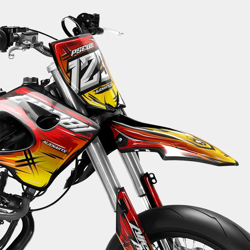 PAVO - Kit deco DERBI 50cc - Rouge Jaune