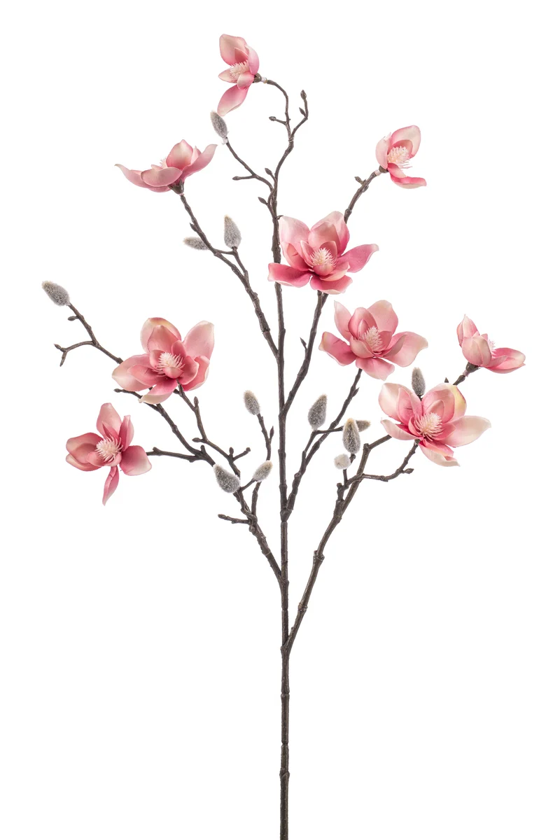 Magnolie künstlich 85 cm - 1 Zweig - Rosa