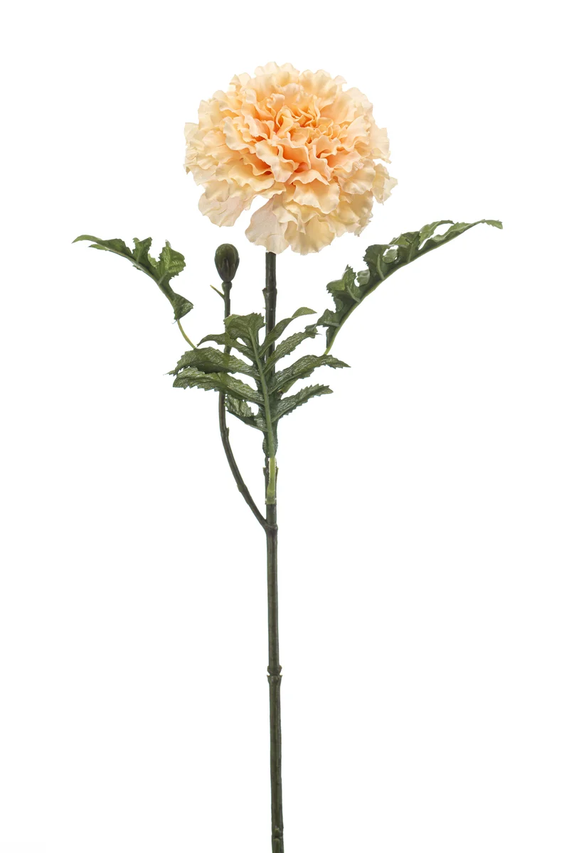 Tagetes künstlich 52 cm - 1 Stiel - Pfirsich