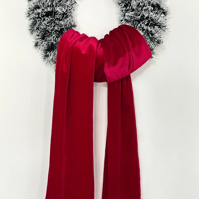 Weihnachtsdeko Schleife aus Samt, 209 cm lang, festliche Partydekoration, für Innen- und Außenbereich, Hochzeiten, Events