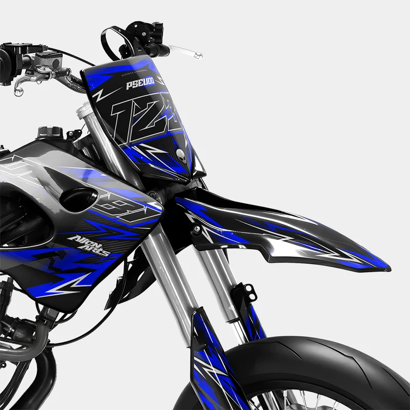 PIQUE - Kit deco DERBI 50cc - Bleu Foncé
