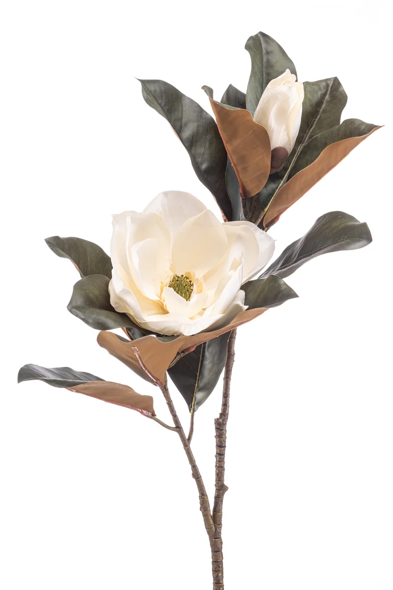 Magnolie künstlich 85 cm - 1 Zweig - Creme