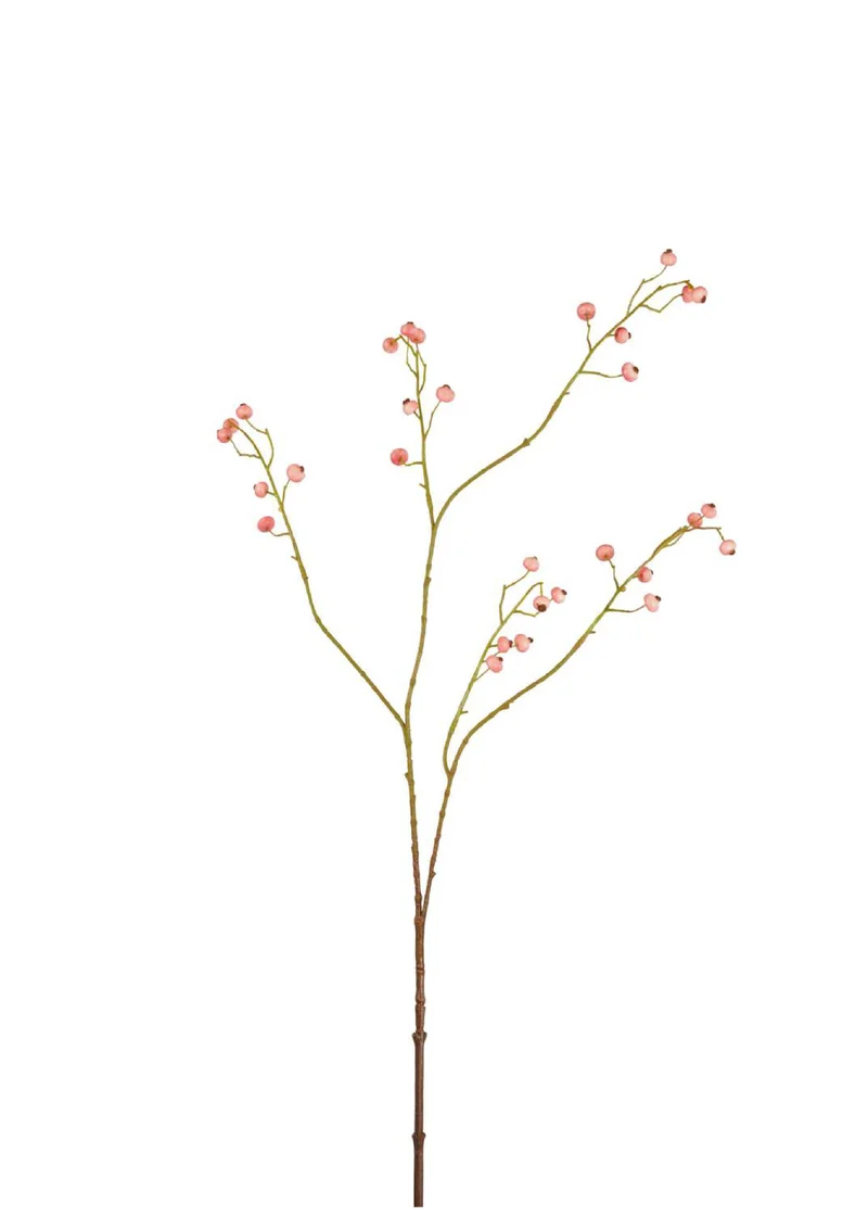 Beeren künstlich 100 cm - 1 Zweig - Rosa