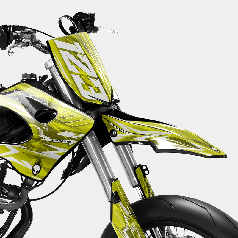 PLUME - Kit deco DERBI 50cc - Jaune