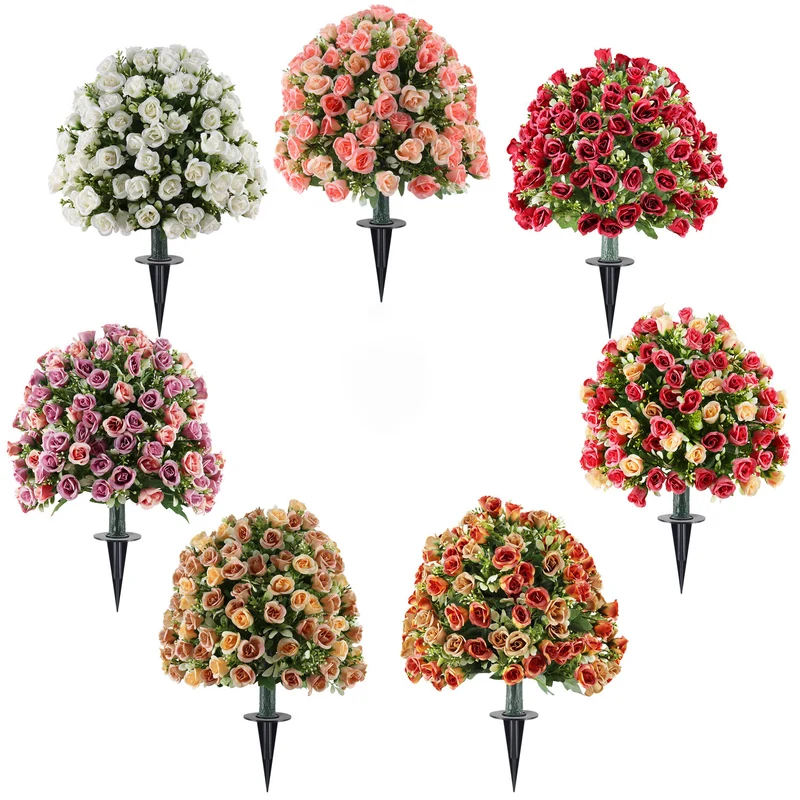 Künstliche Rosenstöcke, 60 cm, Kunststoff, für Garten, Terrasse & Hochzeitsdeko