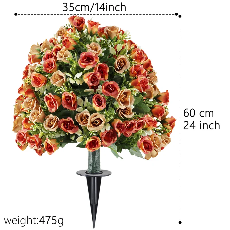 Künstliche Rosenstöcke, 60 cm, Kunststoff, für Garten, Terrasse & Hochzeitsdeko