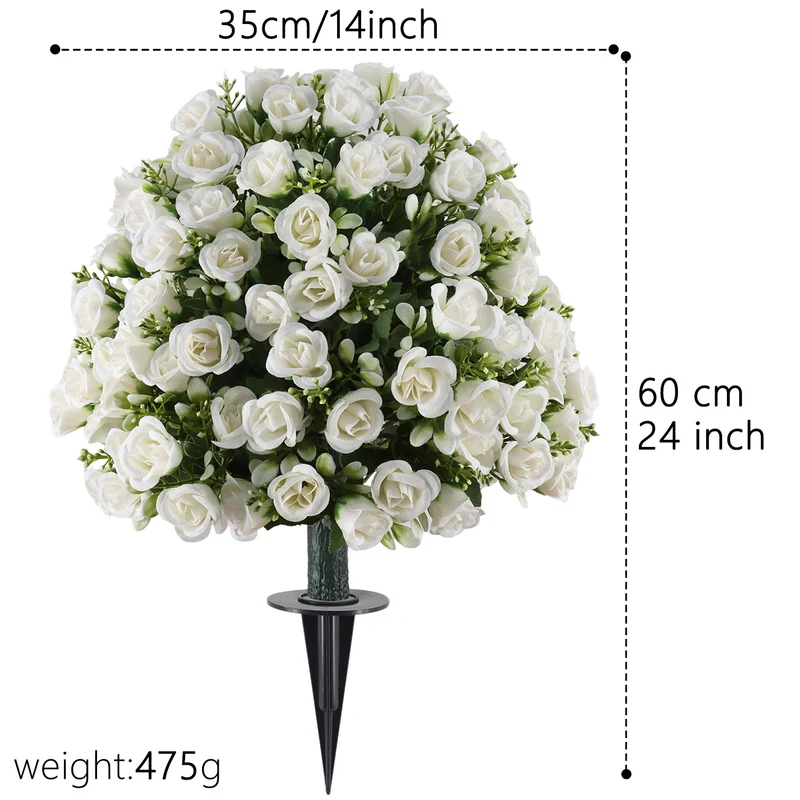 Künstliche Rosenstöcke, 60 cm, Kunststoff, für Garten, Terrasse & Hochzeitsdeko