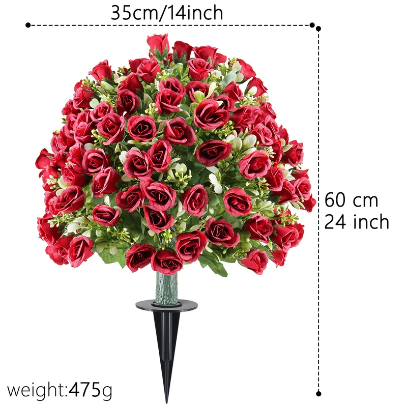 Künstliche Rosenstöcke, 60 cm, Kunststoff, für Garten, Terrasse & Hochzeitsdeko