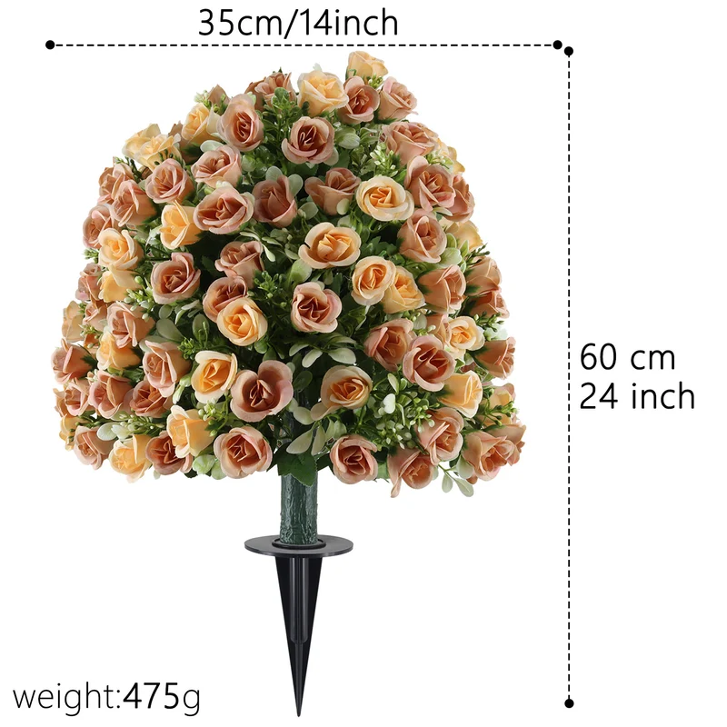 Künstliche Rosenstöcke, 60 cm, Kunststoff, für Garten, Terrasse & Hochzeitsdeko