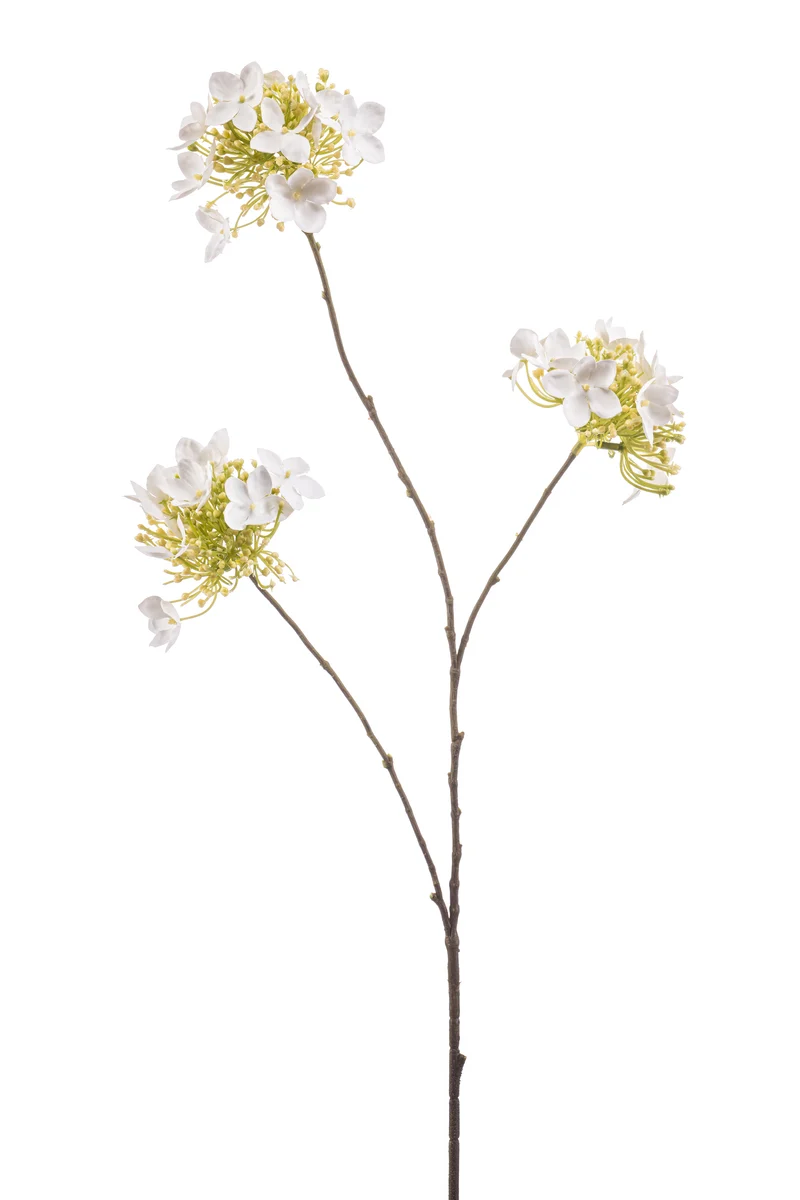 Hortensie künstlich 82 cm - 1 Zweig - Weiß