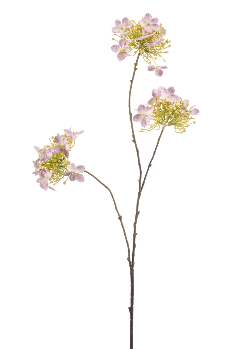 Hortensie künstlich 82 cm - 1 Zweig - Hellrosa