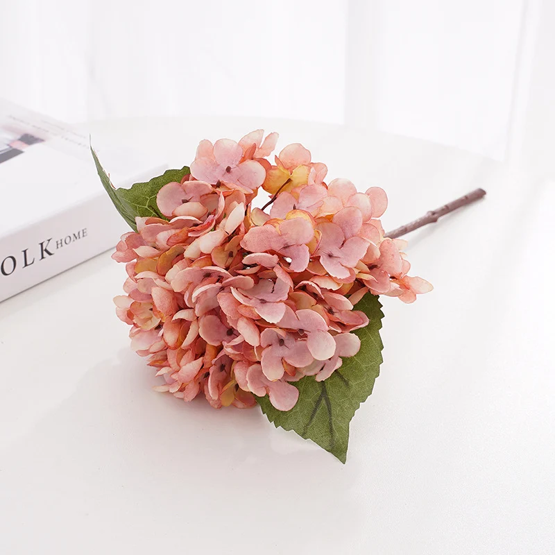 Künstliche Hortensie (33 cm) aus Seide, retro Farben, für Hochzeitsdeko, Wohnaccessoires, Hotel- & Gewerbedekoration