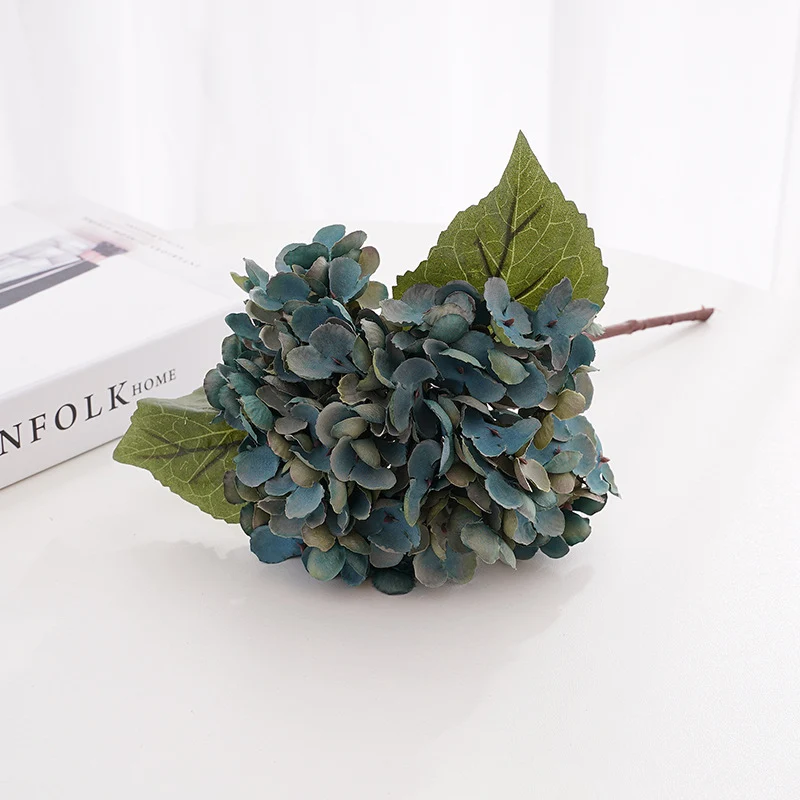 Künstliche Hortensie (33 cm) aus Seide, retro Farben, für Hochzeitsdeko, Wohnaccessoires, Hotel- & Gewerbedekoration