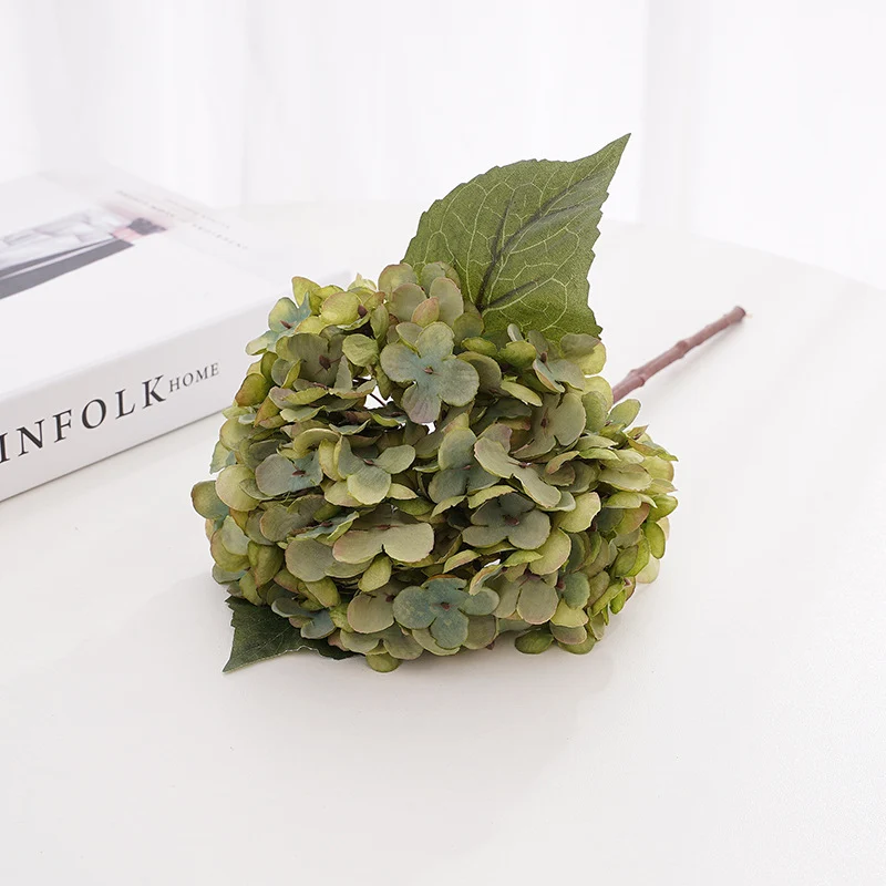 Künstliche Hortensie (33 cm) aus Seide, retro Farben, für Hochzeitsdeko, Wohnaccessoires, Hotel- & Gewerbedekoration