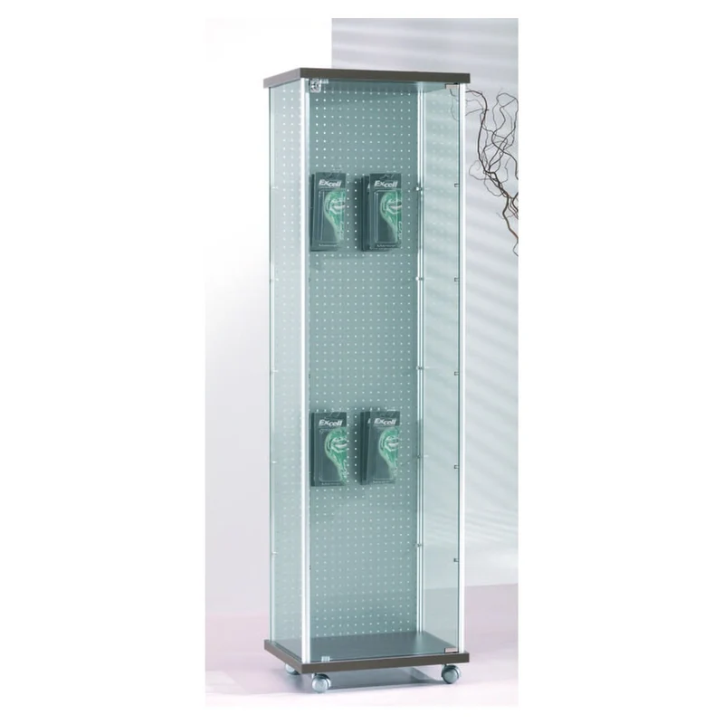 Casa Padrino Luxus Ladenvitrine 53 x 39 cm H. 180 cm mit Lochrückwand ohne Glasböden - Ladeneinrichtung - Boutique Möbel - Made in Italy