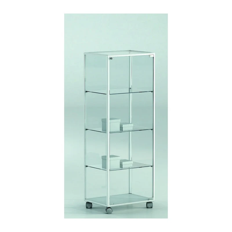 Casa Padrino Luxus Ladenvitrine 51 x 37 cm H. 140 cm mit 3 Glasböden - Ladeneinrichtung - Boutique Möbel - Made in Italy