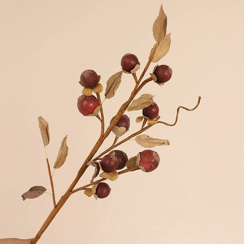 Trockenzweige mit Luo Han Guo, 67 cm, natürliches Aussehen, für Vasen, Hochzeitsdekoration, Innenraumdesign