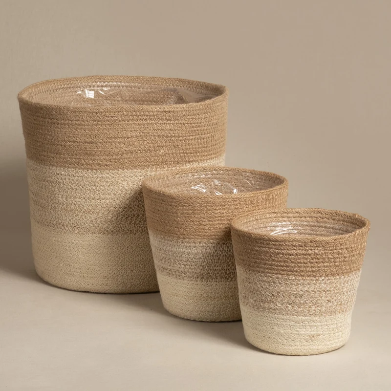 Pflanzenkorb-Set aus Jute (Lapis | 30, 18, 16)