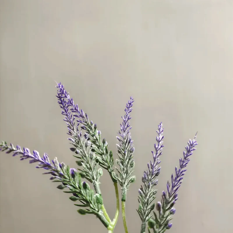 Restposten 35 cm Künstlicher Lavendelzweig – Beflockter Kunst-Lavendel aus Kunststoff
