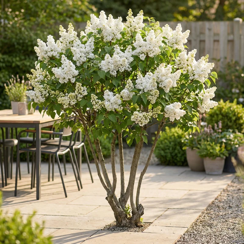 Syringa vulgaris Mme Lemoine - Hardy - White - 1 Plant - Pot 17cm - Height 45cm