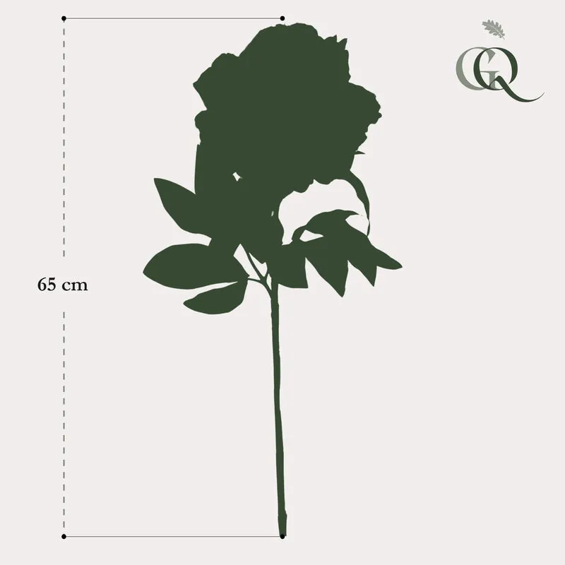 Künstliche Pfingstrosen, cremefarben, 5 Stück, 65 cm