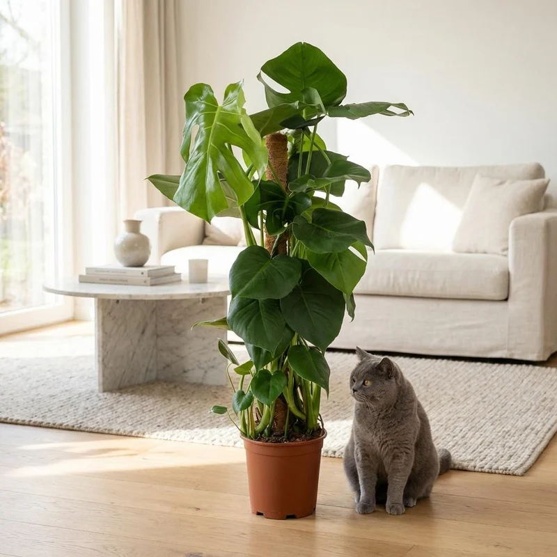 Monstera Deliciosa Moosstab kaufen | Fensterblatt – Topf Ø 19 cm, Höhe 90 cm