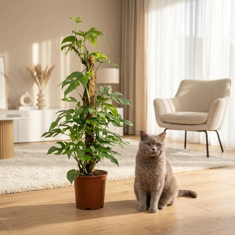 Monstera Minima Moosstab kaufen | Mini-Fensterblatt – Topf Ø 19 cm, Höhe 90 cm
