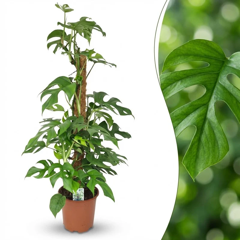 Monstera Minima Moosstab kaufen | Mini-Fensterblatt – Topf Ø 19 cm, Höhe 90 cm