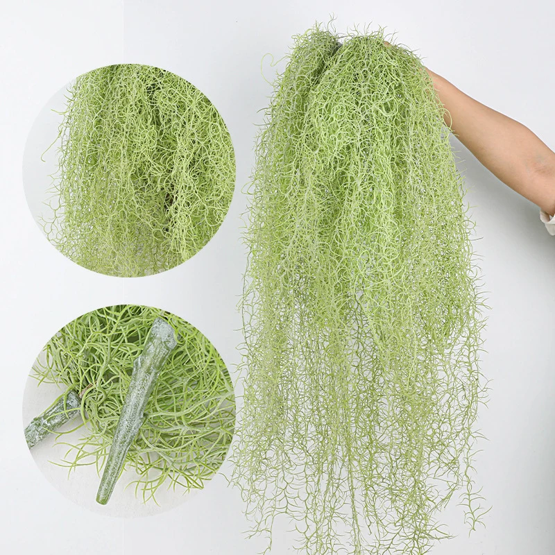 Künstliche Rankpflanze Old Man's Beard (Liebesperlen), 90 cm lang, 2 Stiele, aus Kunststoff, realistisch für Hochzeit, Schaufenster, Innenraum-Dekoration