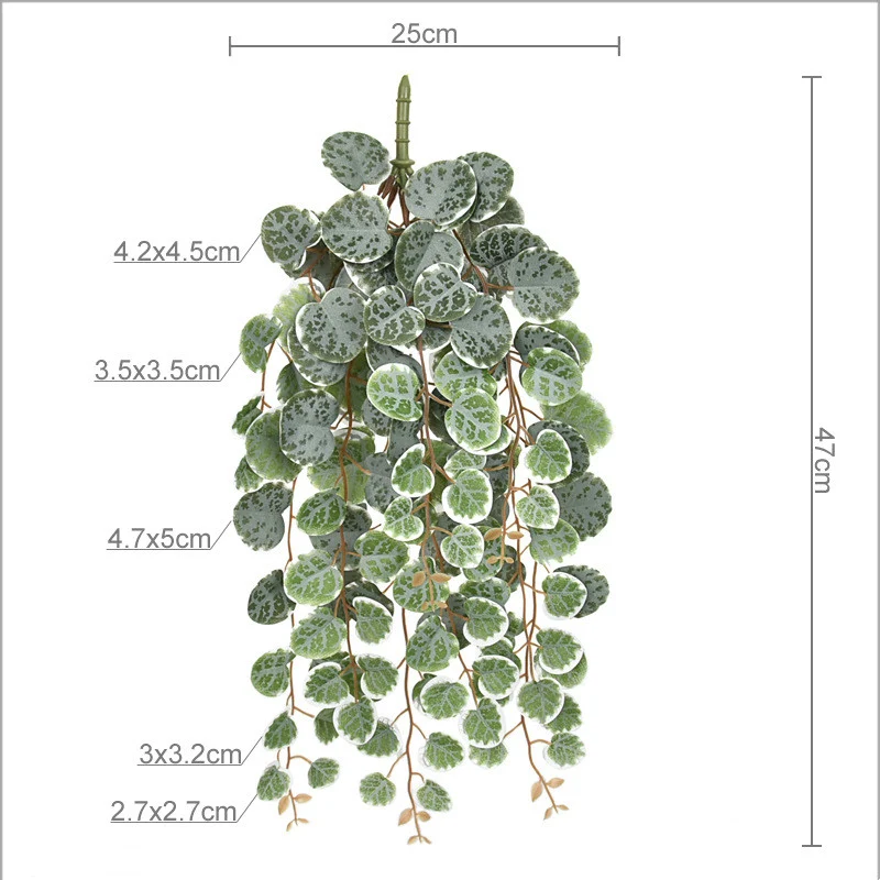 Künstliche Eukalyptus-Ranke mit 126 Blättern, 47 cm lang, realistisch für Hochzeit, Dekoration, Floristik, Innenraumgestaltung