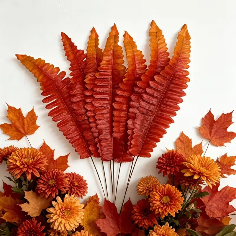 Künstliche Persischer Farnblätter, 44 cm, 20 Stängel, PE/PVC, für Floristik, Hochzeiten, Dekoration, langlebig, allergenfrei