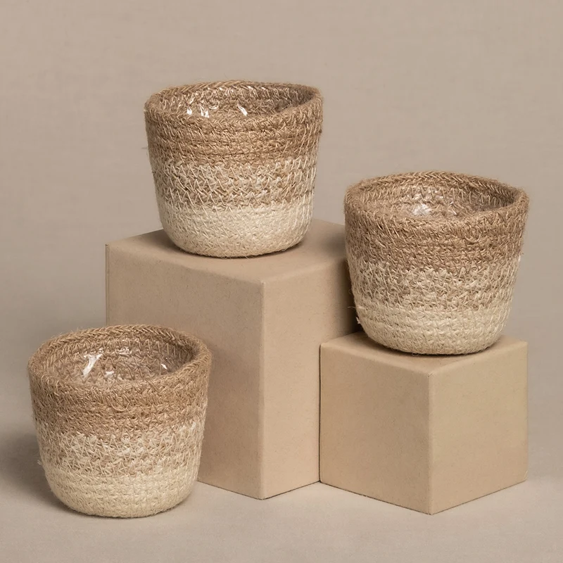 Jute Babypflanzen-Korb 'Lapis' (3 Stk.)