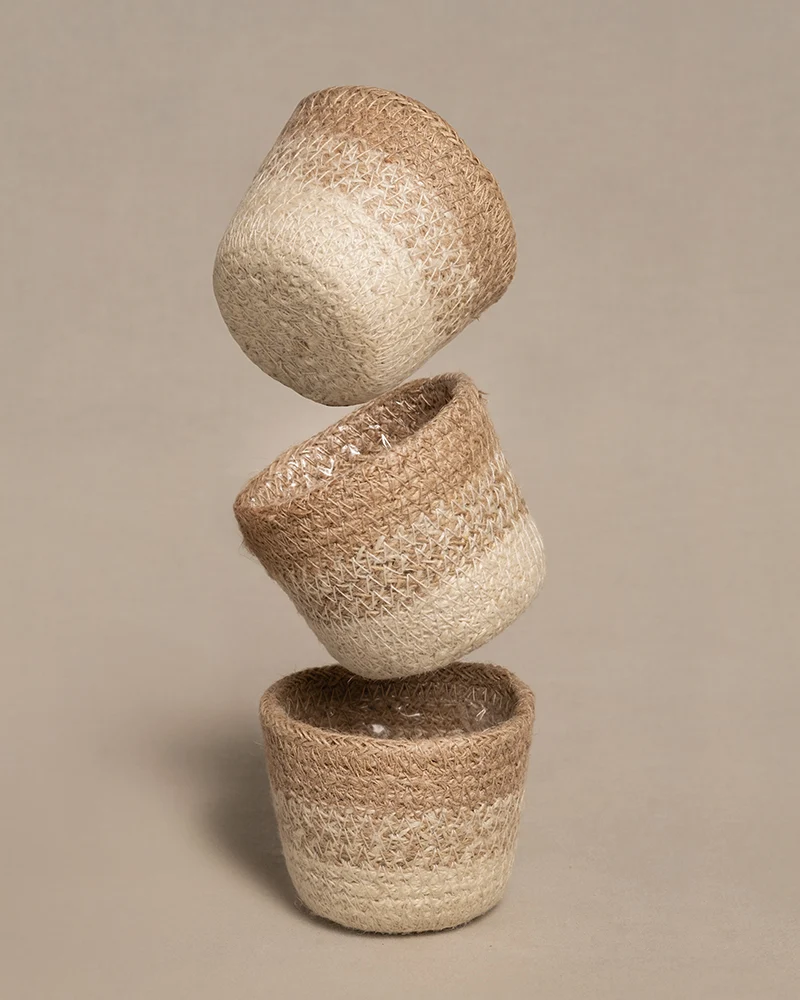 Jute Babypflanzen-Korb 'Lapis' (3 Stk.)