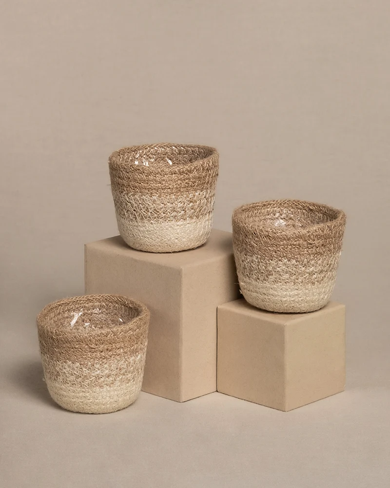 Jute Babypflanzen-Korb 'Lapis' (3 Stk.)