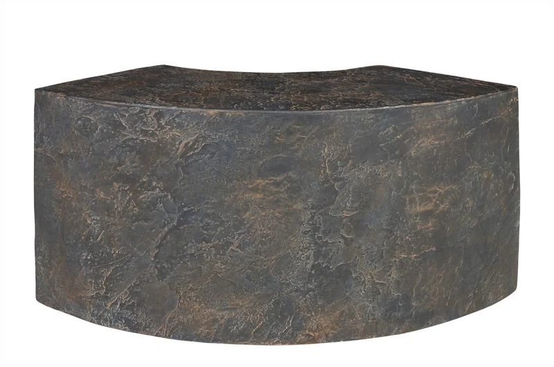 Casa Padrino Luxus Beistelltisch Braun 85 x 38 x H. 40,5 cm - Geschwungenes skulpturales Tisch-Element aus Faserbeton in Schiefer-Optik - Luxus Möbel