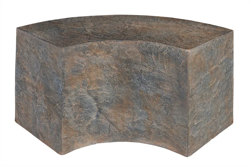 Casa Padrino Luxus Beistelltisch Braun 85 x 38 x H. 40,5 cm - Geschwungenes skulpturales Tisch-Element aus Faserbeton in Schiefer-Optik - Luxus Möbel