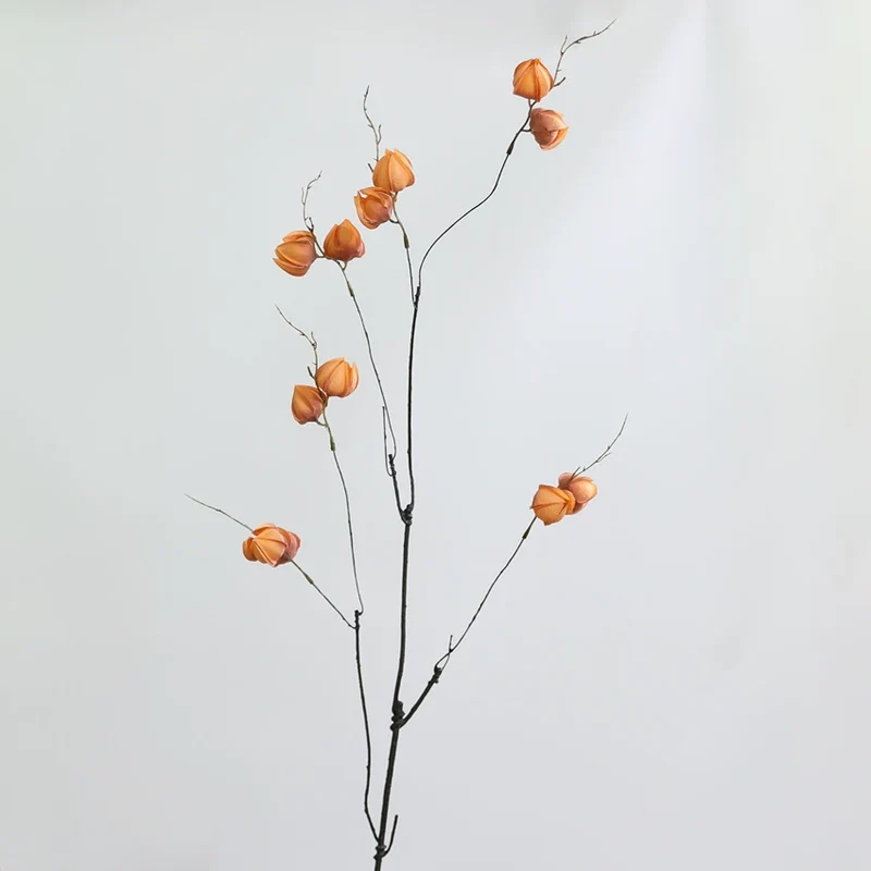 Künstliche Laternenfrucht-Zweige, 98 cm, Real-Touch, Vintage-Dekoration für Hochzeit, Geschäft, Zuhause, Blumenarrangement