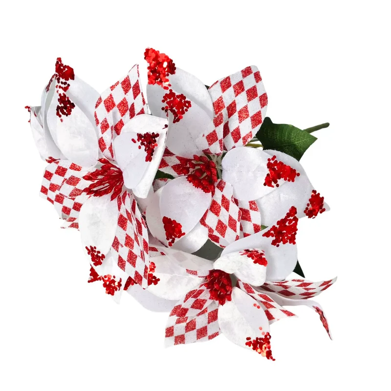 Künstliche Weihnachtsblumen, 44 cm, Seiden-Weihnachtsstern, Festliche Dekoration für Haus, Hochzeit, Event, Gewerbe
