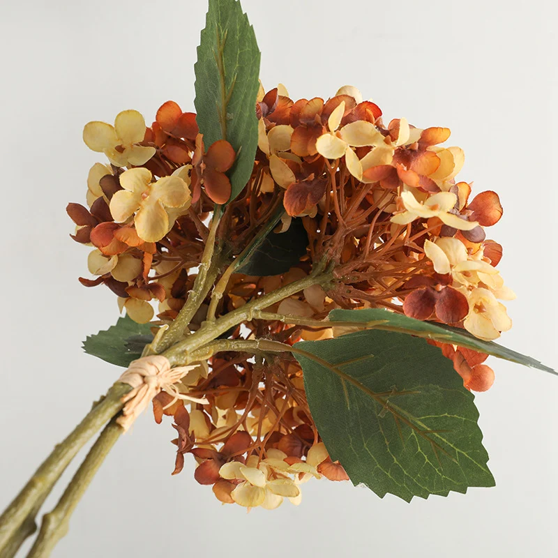 3x künstliche Hortensie Stiele aus Seide, 33 cm, realistisch, für Hochzeit, Dekoration, Shop, Büros, ganzjährig, beugbar